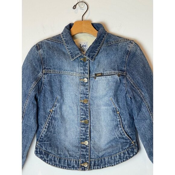 Lee Outerwear Blue Denim Quilted‎ Lined Jean Jacket Size M - Picture 4 of 11